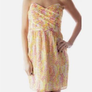 Shoshanna strapless floral strapless mini dress